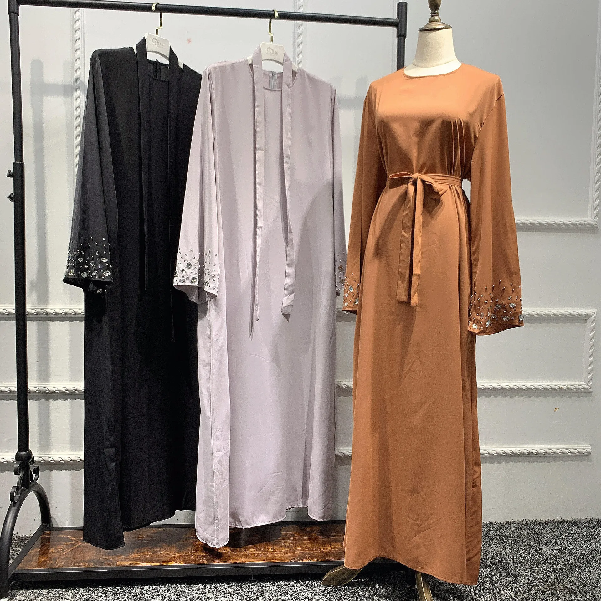 Eid Muslim Dress Women Abaya Dress Maxi Abayas for Women Dubai Islamic Clothing Long Arabic Hijab Dresses Robe Musulmane Longue