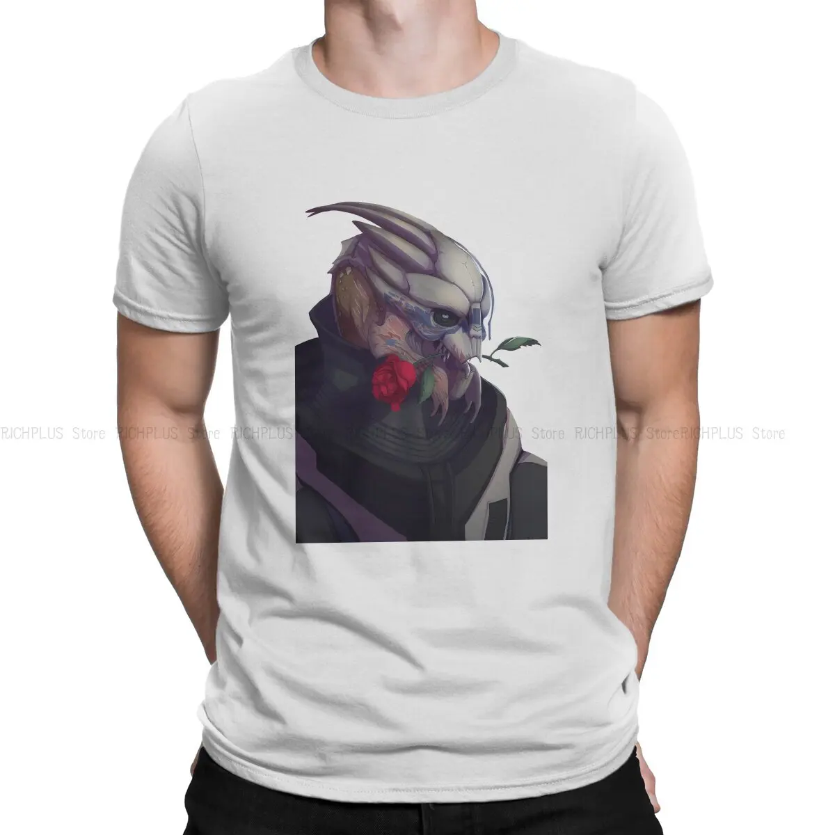 

Roses for Shepard Hip Hop TShirt Mass Effect ME1 Game Leisure Polyester T Shirt Summer Stuff For Men Women