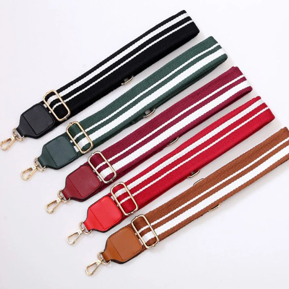 

Регулируемый холщовый ремень через плечо для женщин, стильный полосатый широкий сменный ремешок на плечо для отдыха, декоративные аксессуа...