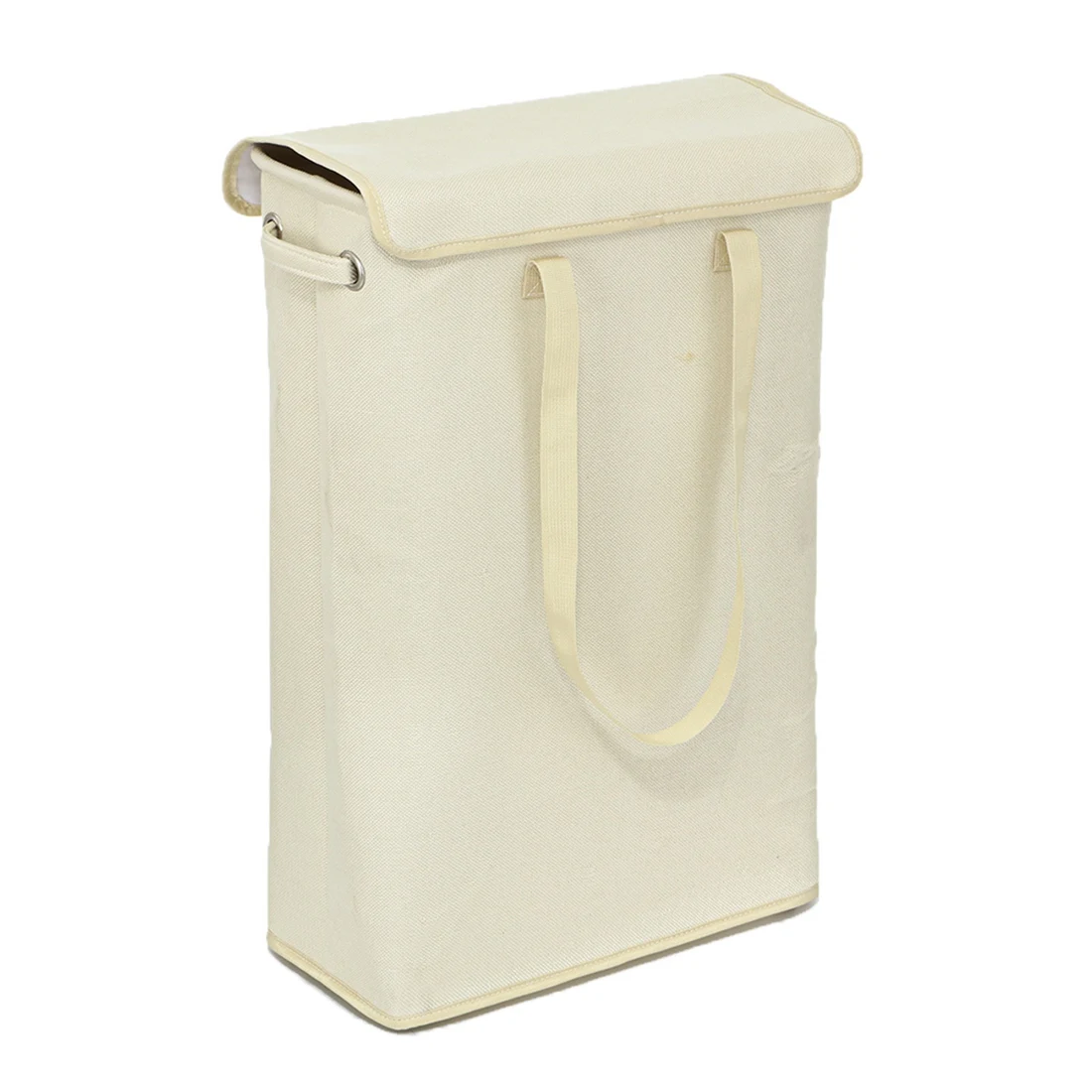 

Foldable Laundry Basket Storage Basket with Lid Household Beige-Yellow