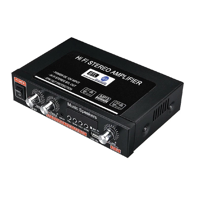 

Мини-усилитель звука мощностью 800 Вт с поддержкой Bluetooth, Hi-Fi, бас, AMP, MP3, FM, USB, SD, автомобильный, домашний (вилка стандарта ЕС)
