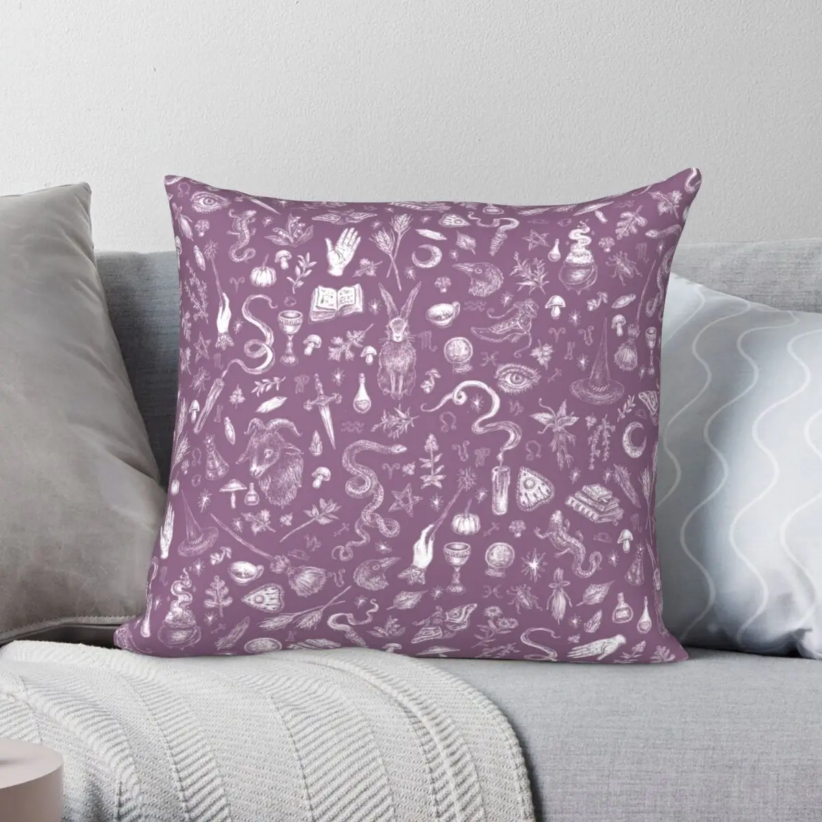 Фиолетовый чехол с ведьмой из Салема наволочка полиэстера и льна бархатная