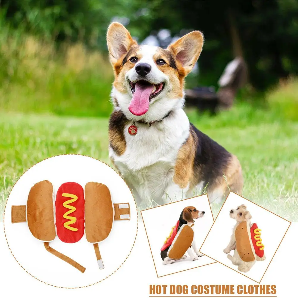 

Pet Clothing Hot Dog Pet Clothing New Hamburg Cartoon Adjustable Clothing Clothing Dog Cute Role Playing Pet Fun Cat U5E0