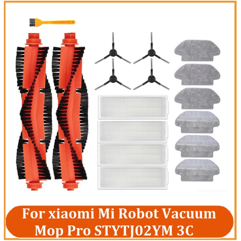 

17PCS For Xiaomi Mi Robot Vacuum-Mop Pro STYTJ02YM 3C Vacuum Cleaner Accessories Kit Main Side Brush Mop Cloths Filter