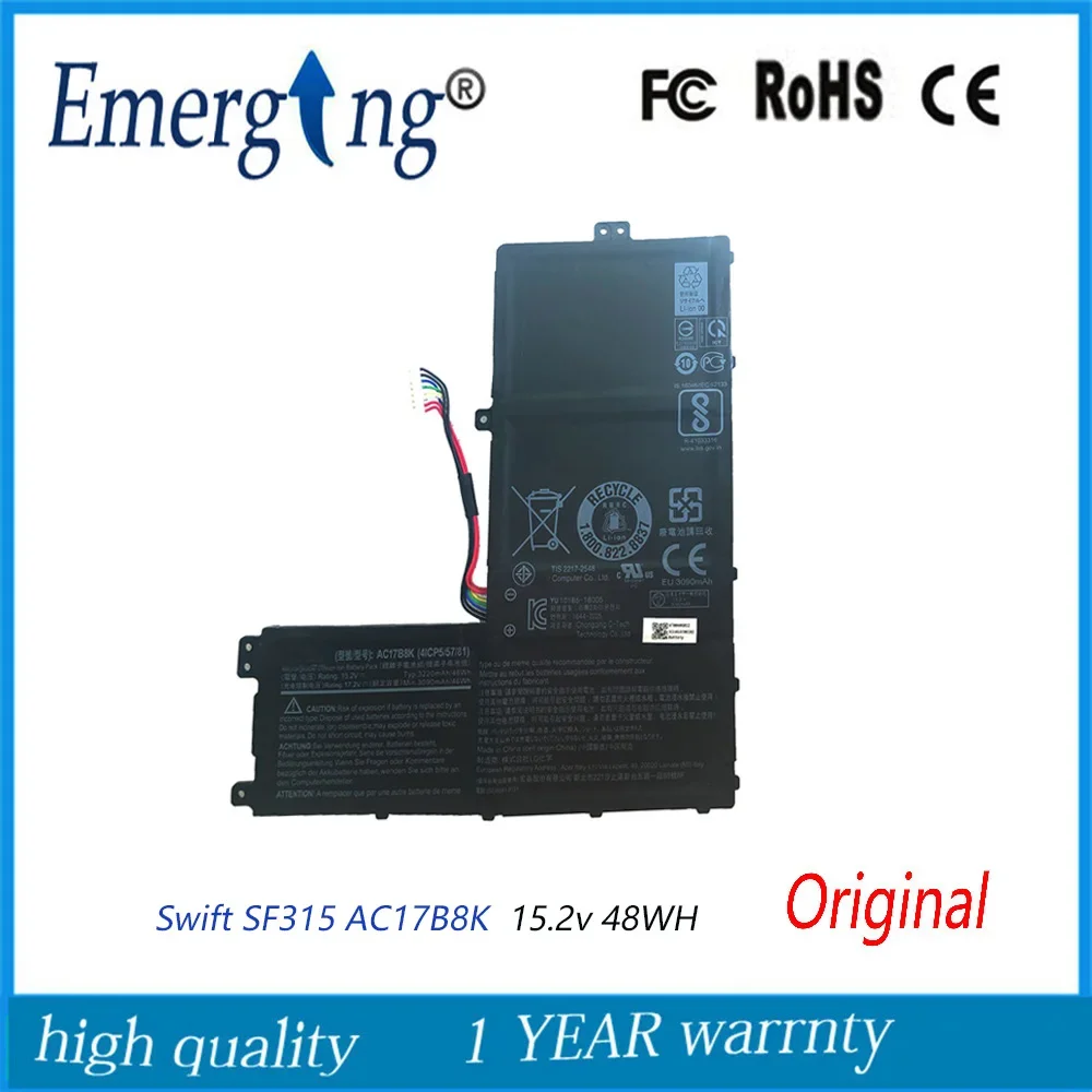 15 2 в 48 Втч Новая батарея для ноутбука AC17B8K Acer Swift 3 SF315-52 SF315 SF315-52G-58HG