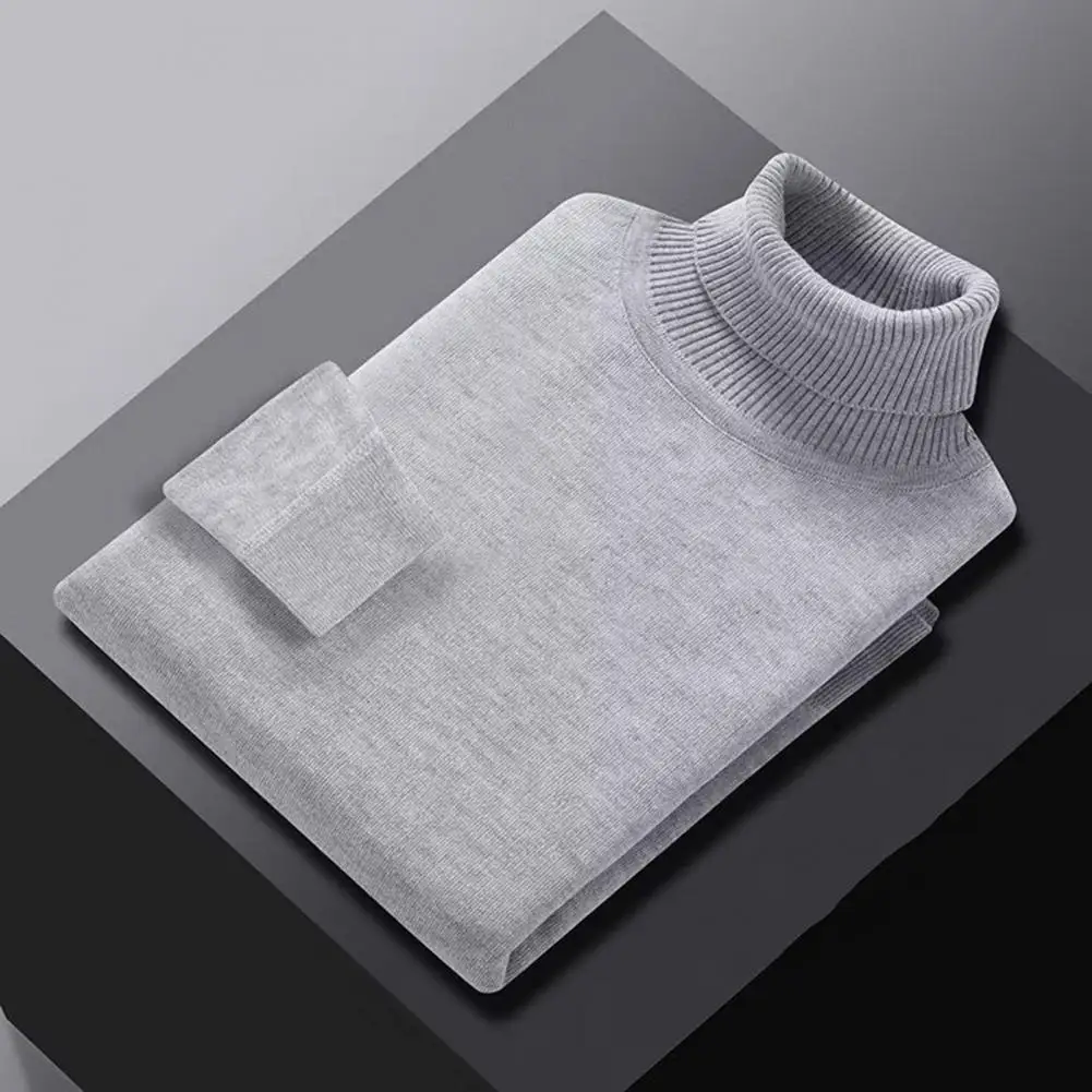 

Осенне-зимний мужской свитер с высоким воротником, вязаные пуловеры, вязаный свитер с воротником-лодочкой, джемпер, облегающий Повседневный свитер, рубашка, топы