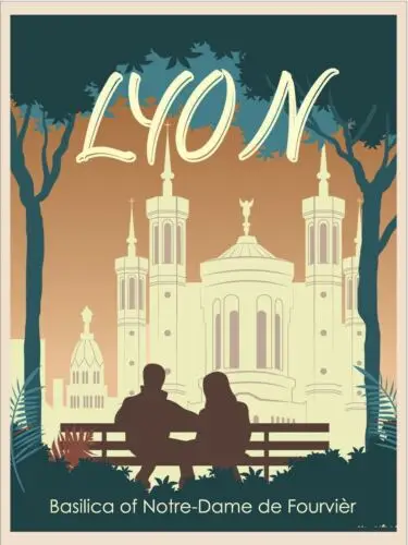 Лион во французском винтажном Ретро металлическом знаке