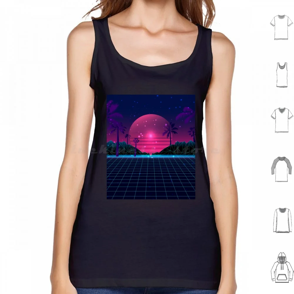 

80's Flashback Synthwave Tank Tops Vest Sleeveless Synthwave Retrowave Dreamwave Minimal Rad Retro Neon Vintage 80s Chillwave