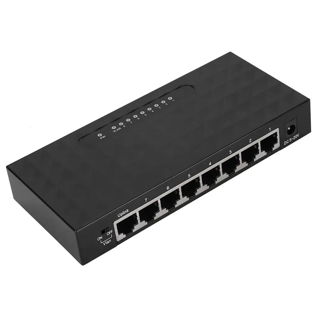 

Desktop Switch Hub Gigabit Ethernet Device Compact Size Space Saving Networking Tool 8 Ports Practical Household Accessories