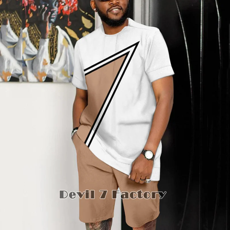 Men's T Shirts Shorts Tracksuit Two Piece Set 3D Print Fashion Man Clothing Streetwear Casual Short Sleeve Oversized Sports Suit