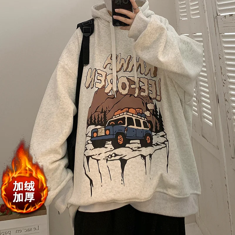 

Privathinker American Style Men's Hip Hop Hoodies Fleece Thicken Unisex Fashion Brand Clothing Winter Casual Male Sweatshirts