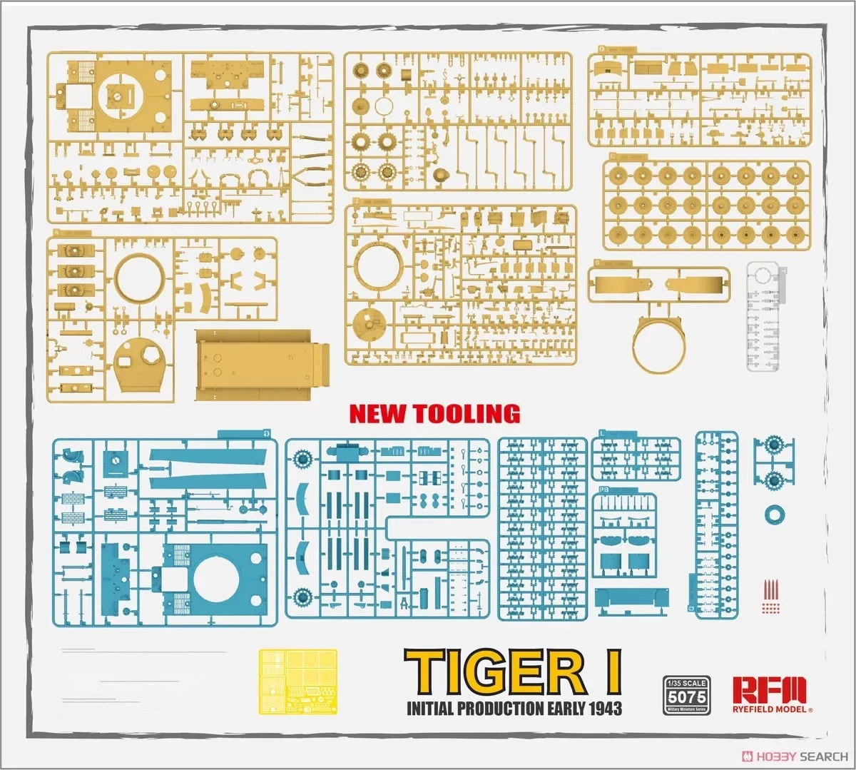 Фото Rye Field 5075 Масштаб 1:35 Tiger I 100 #   Набор для сборки пластиковой модели танка ранней моделировки 1943 года №3