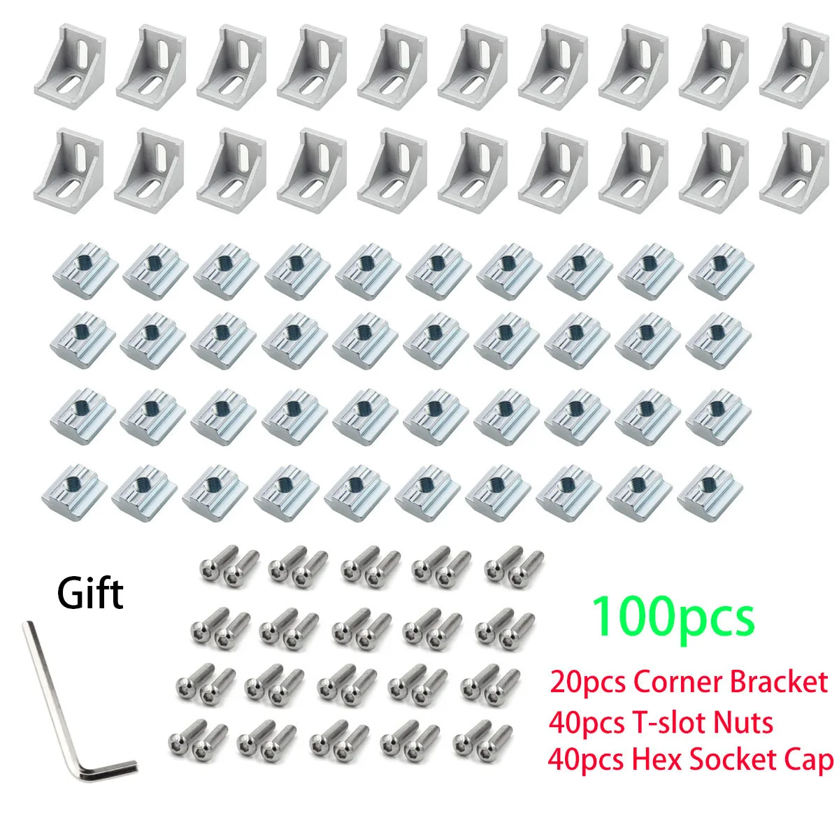 

Набор соединителей для алюминиевого профиля 2020