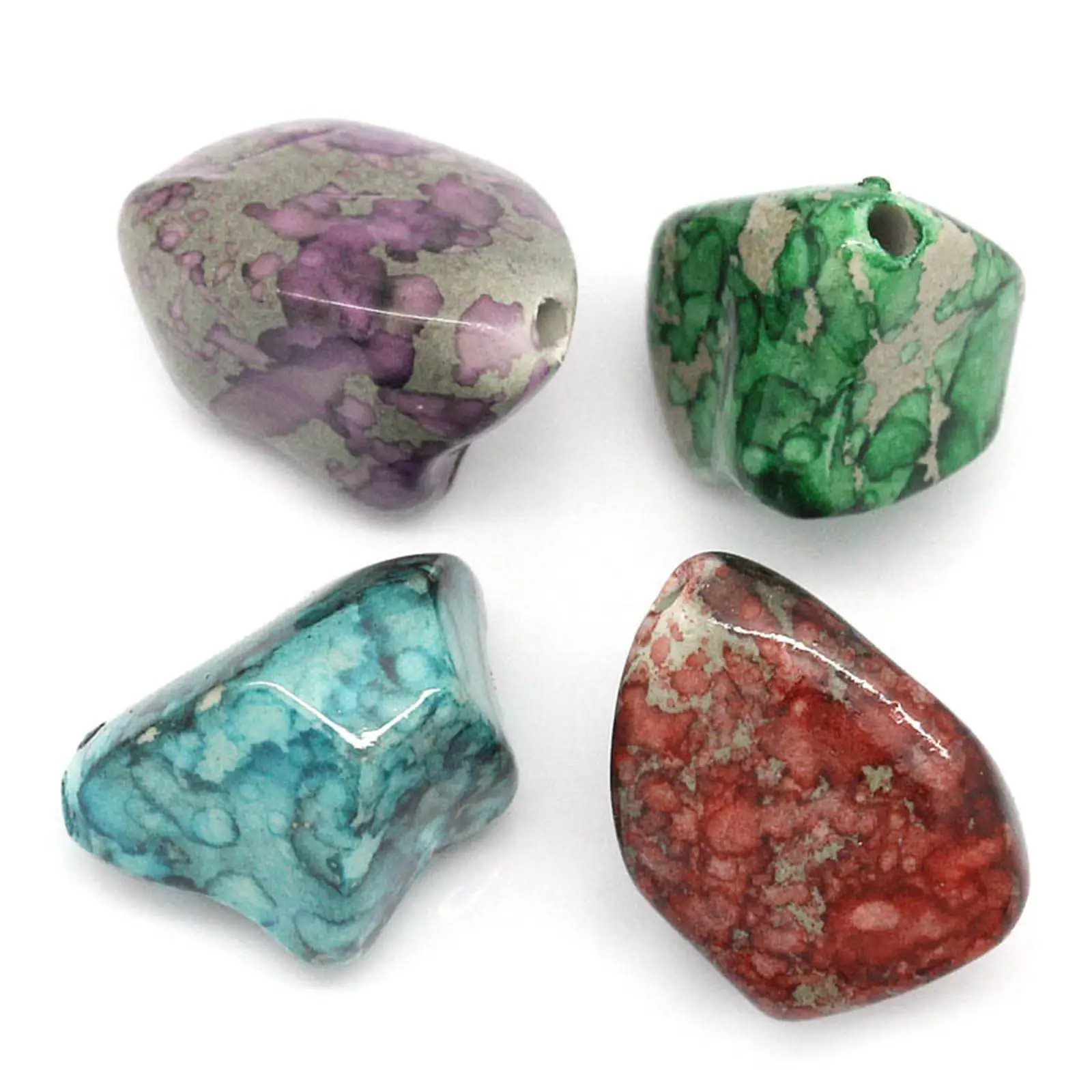 

20x Mixed Color Irregular Stone Beads Handmade DIY Pendants Crafts Necklace