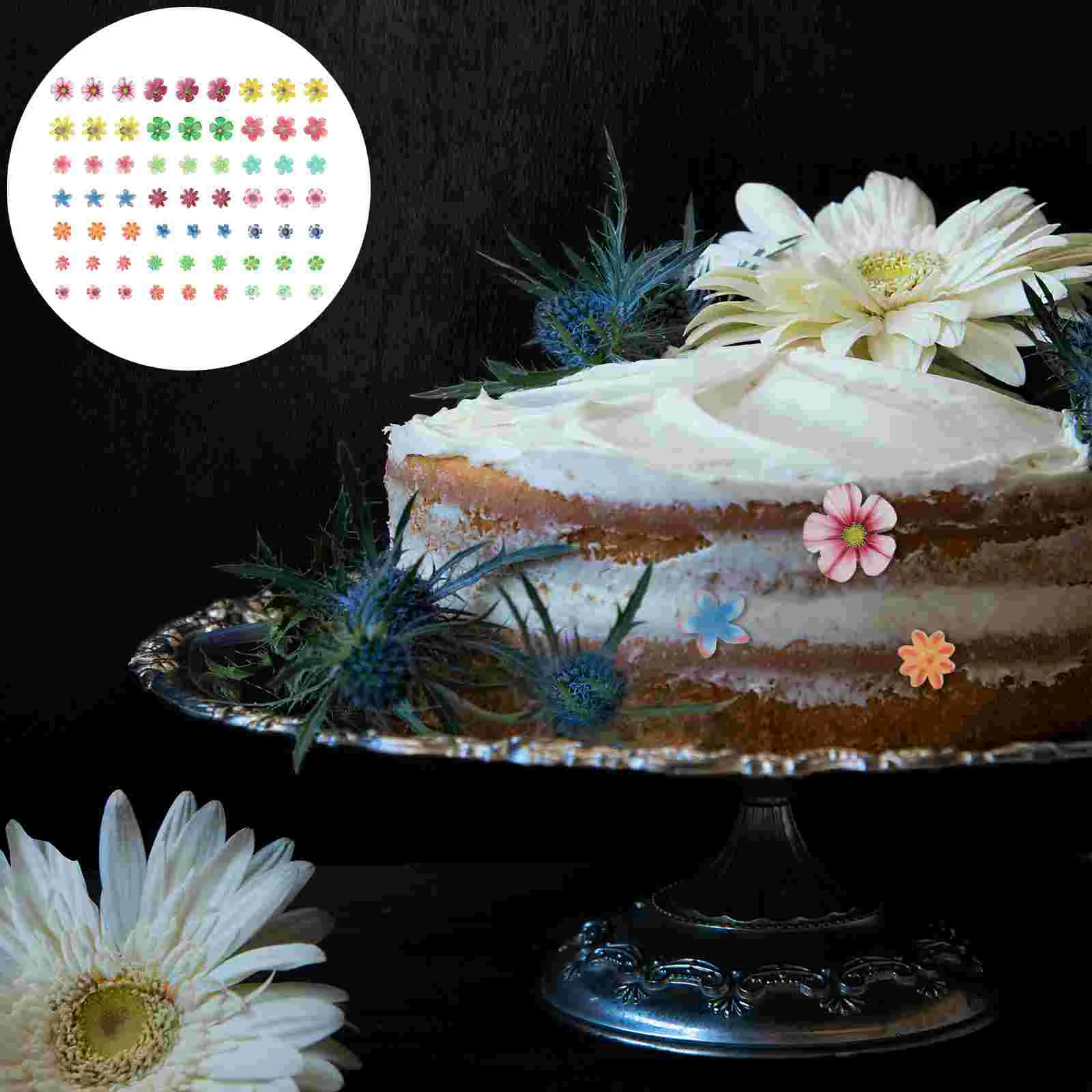 

Flower Cake Edible Topper Cupcake Flowers Wafer Paper Decoration Toppers Daisy Ricedecor Dessertdecorations Party Icing Wedding