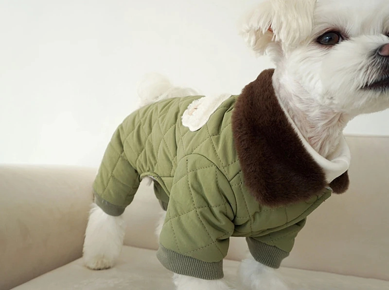 

Pet Clothes Autumn Winter Medium Small Dog Thicke Jumpsuit Warm Wool Fashion Coat Kitten Puppy Sweet Cotton Jacket Chihuahua Pug