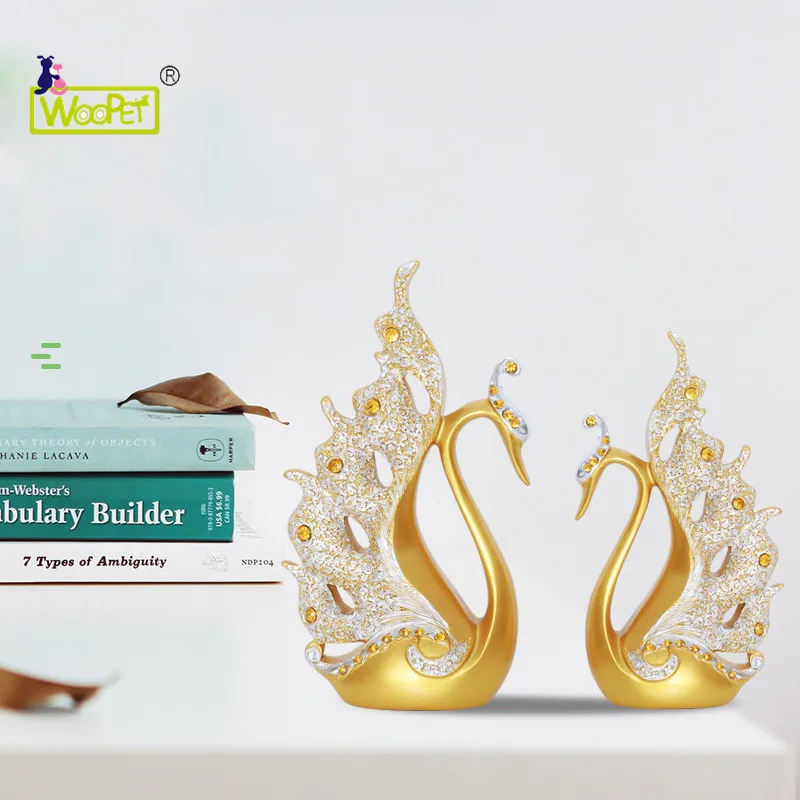 

Влюбленные Лебеди Декор для гостиной, фигурки, креативные полимерные ремесла, фигурки животных, свадебное украшение, Новогодний подарок