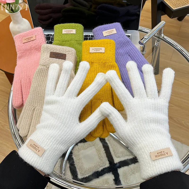 1 пара модных зимних теплых перчаток для женщин и девочек перчатки с сенсорным