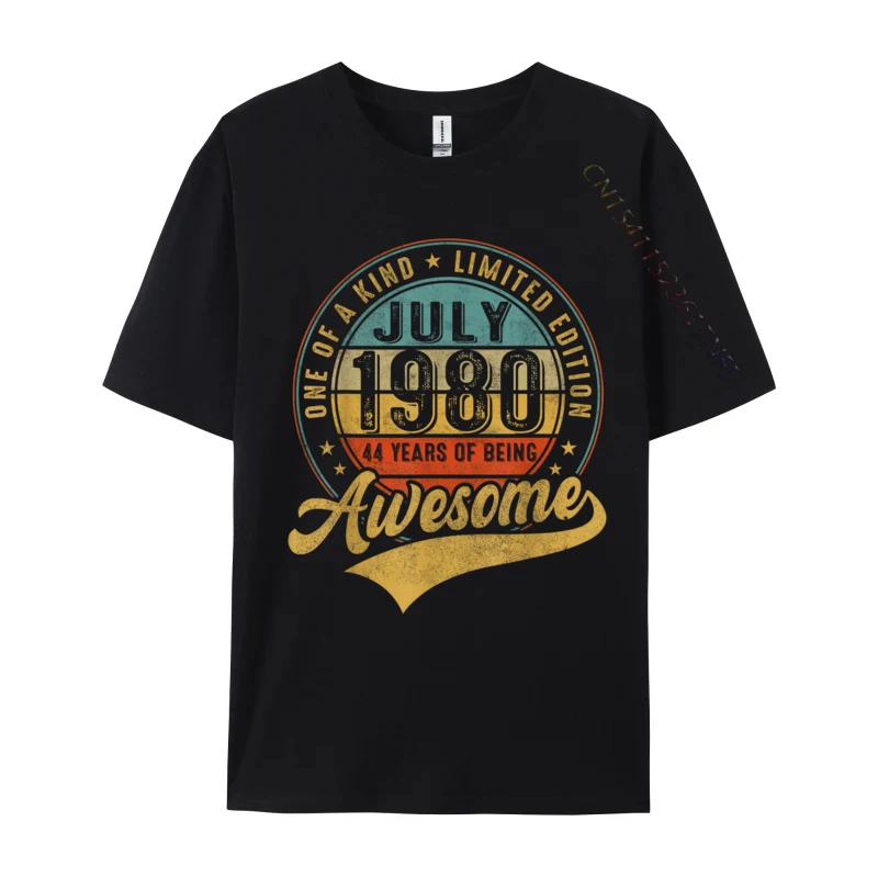 Retro Made In 1980 July Limited Edition 44th Birthday Unique Tops Tees NEW YEAR DAY Crew Neck Premium Cotton Men Top T-Shirts