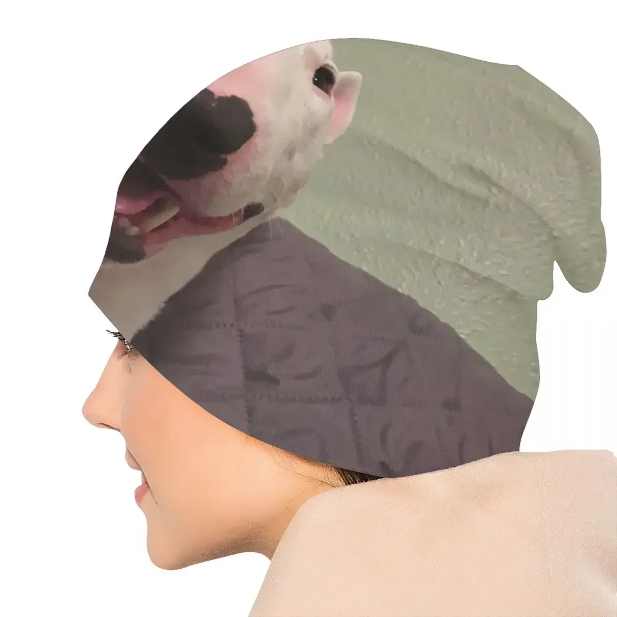 Шапки с капюшоном бультерьера уличная вязаная шапка для женщин и мужчин зимние