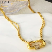 fashion jewelry chain necklace 2021 new trend popular style high quality crystal metal brass pendant necklace for women gifts
