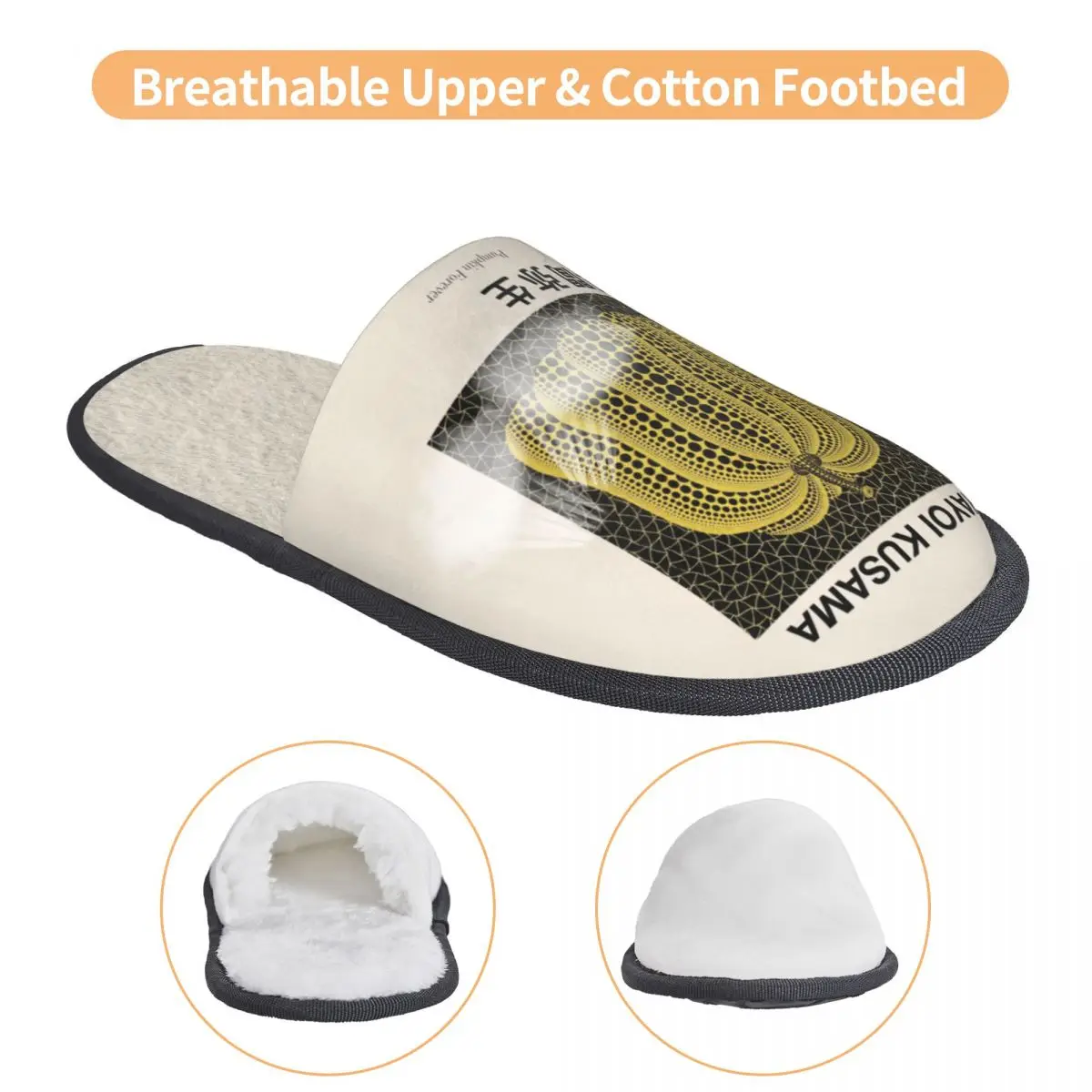 Индивидуальные мягкие домашние тапочки Yayoi Kusama Pumkin Forever из пены с эффектом памяти