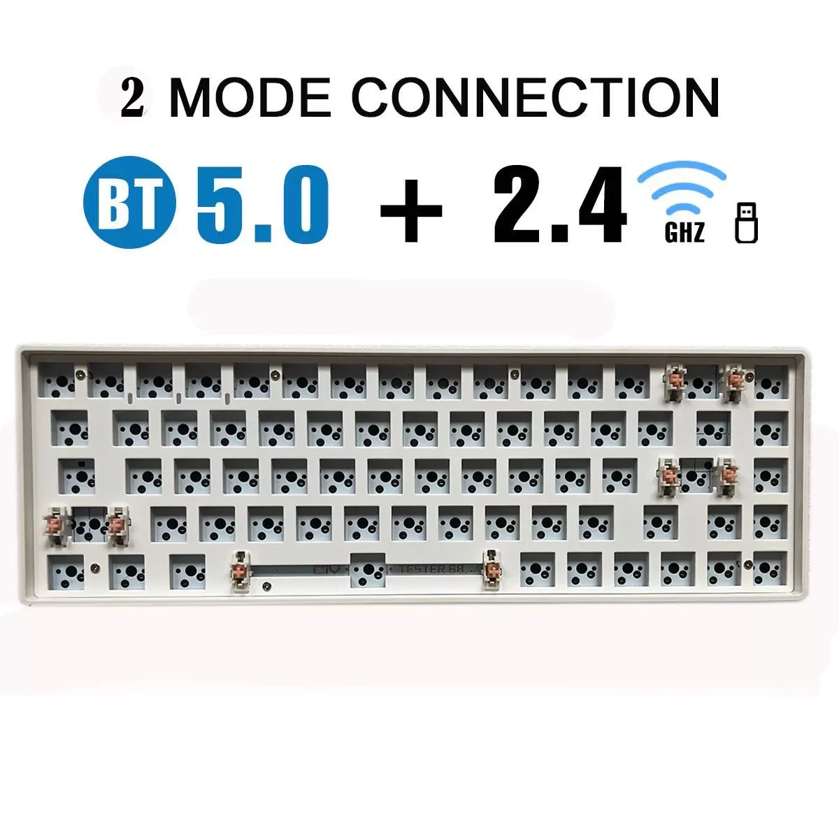 

68Keys Bluetooth Wireless 2.4G Hotswap DIY Keyboard Kit TESTER Mute Cotton Compatiable With 3/5 Pins Switches