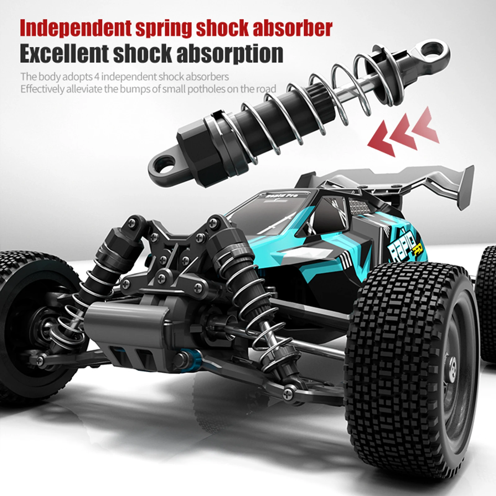 

1/16 70km/h Monster Truck with LED Headlights 2.4GHz 4WD Off-Road Monster Truck High Speed Brushless Motor for Kids Boys