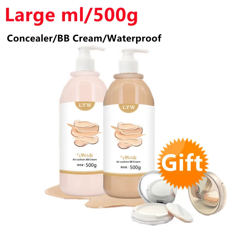 500g Water Proof Full Skin Concealer Foundation Cream Face Professional Blemish Cover Dark Spot CC Cream Large ml Replenish
