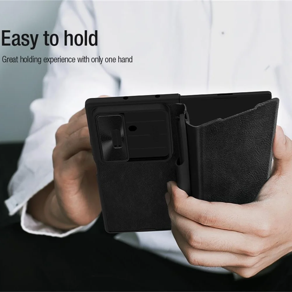 Фото Для Samsung Galaxy Z Fold 7, флип-чехол Nillkin QIN Pro, кожаный чехол, слайд-камера, чехол-книжка для Samsung Z Fold7 со стилусом №2