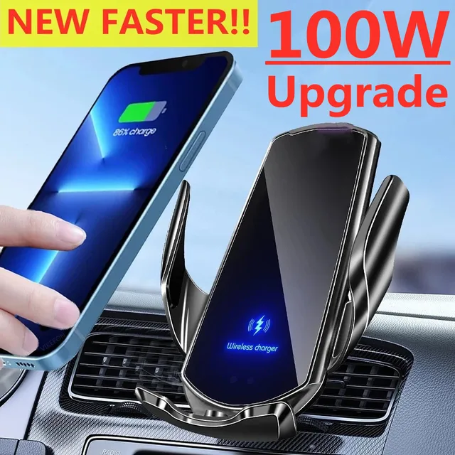 100W Car Wireless Charger Magnetic Car Mount Phone Holder For iPhone 14 13 12 Samsung Xiaomi Infrared Induction Fast Charging 1