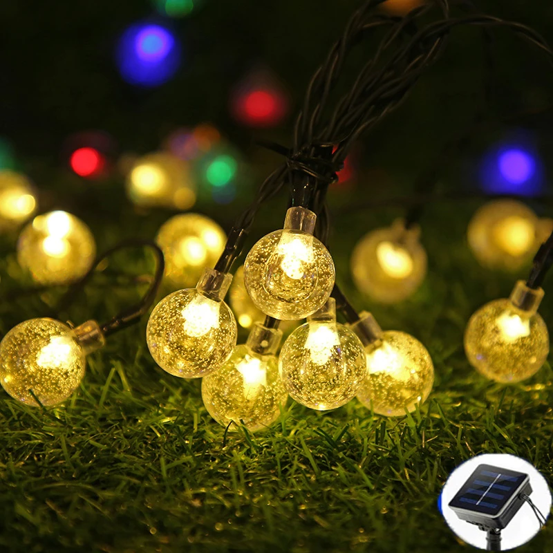 solar wall lights outdoor 5M7M/12M Ball LED Solar String Lights Outdoor Street Garland Solar Lamps Patio Light For Waterproof Fairy Garden Party Decor solar powered street lights