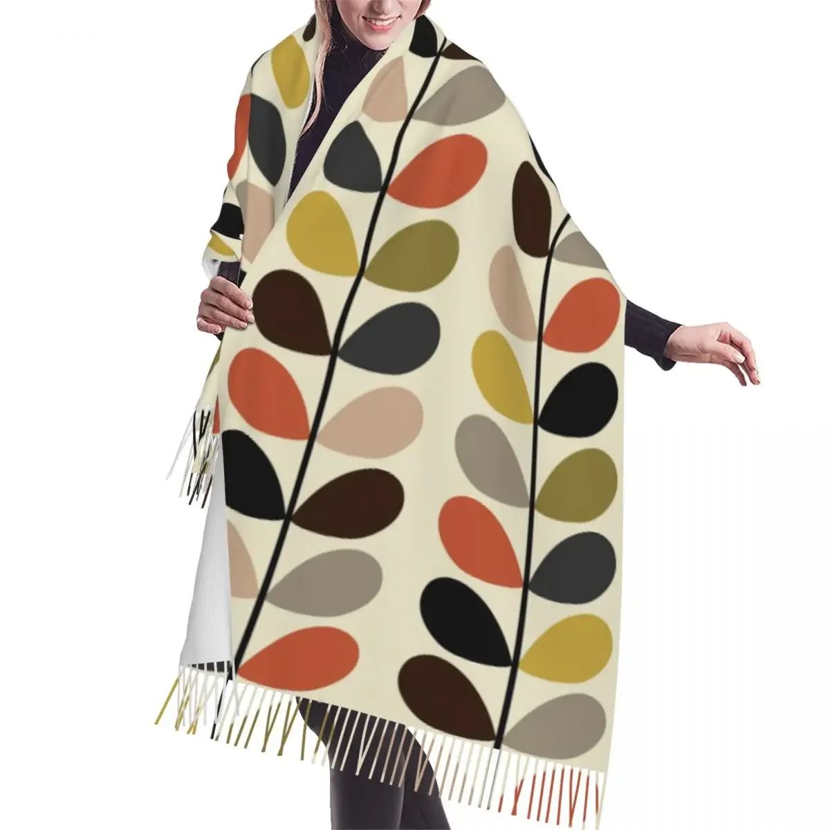 Универсальный шарф с принтом Orla Kiely для мужчин и женщин зимние теплые шарфы шали