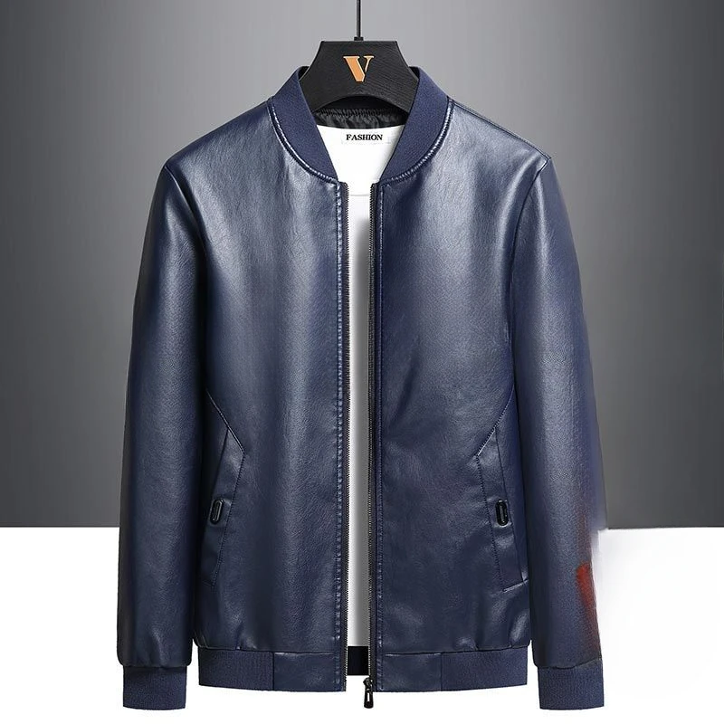 Кожаное пальто большого размера мужская аутентичная новая высококачественная