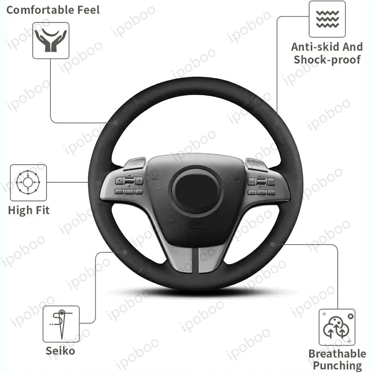 Фото Чехол на руль ручной работы для Mazda 6 SAP Wagon 2009, 6 SAP 20096 Wagon 2008, 6 Sedan 2008, 6 Hatchback 2008 №3