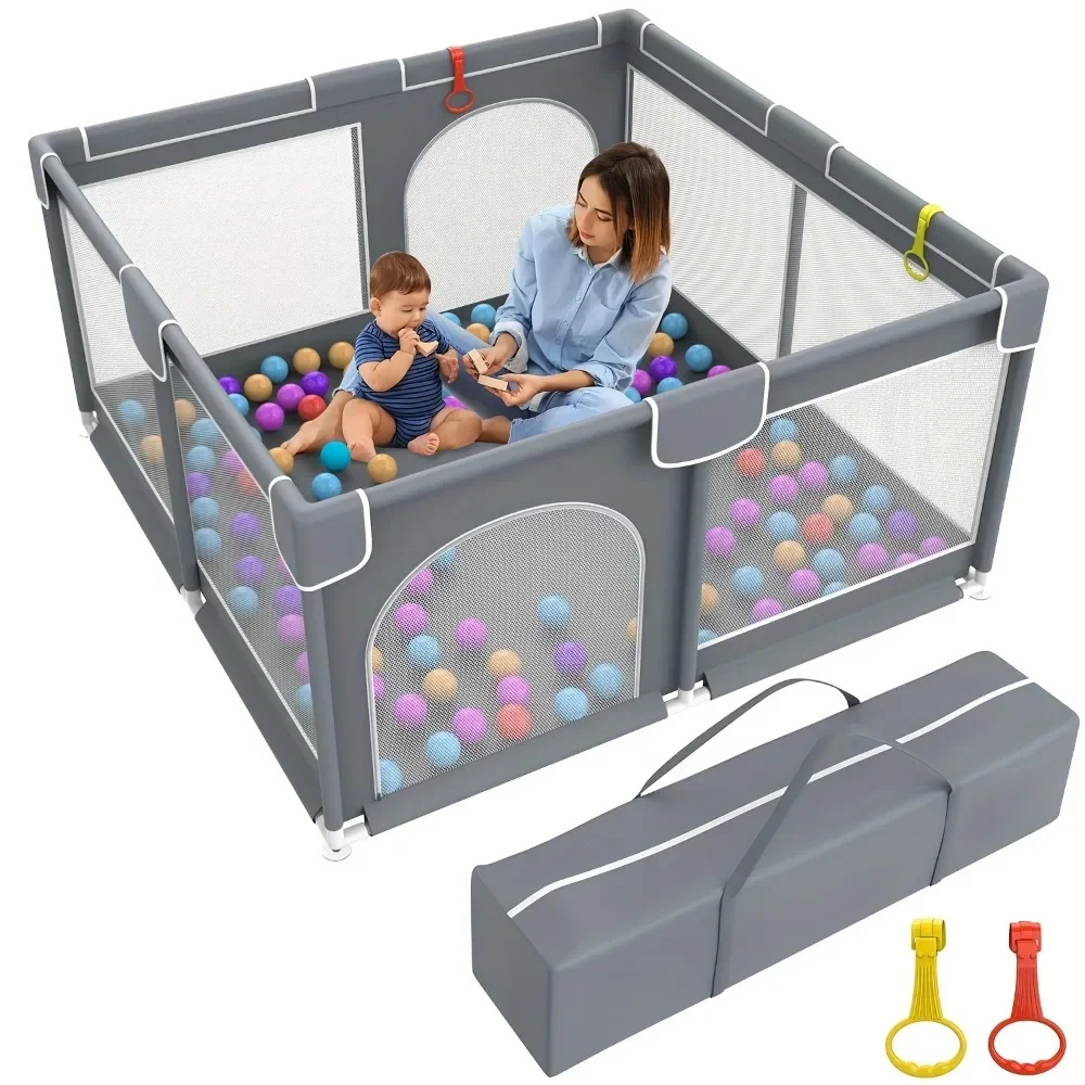 

Secure Play Yard for Babies & Toddlers - Large Playpen with Anti-Slip Base, Soft Breathable Mesh & Sturdy Safety Standards