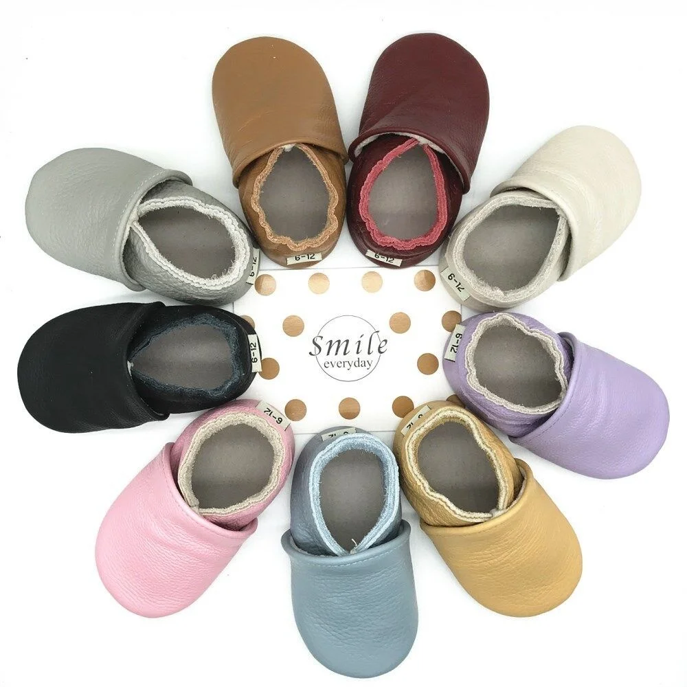 

Baby Shoes Cow Leather Bebe Booties Soft Soles Non-slip Footwear for Infant Toddler First Walkers Boys and Girls Slippers