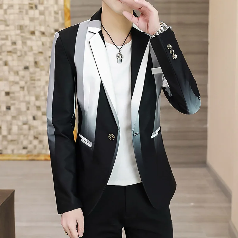

New suit boutique men's youth trend Korean version of British style slim handsome small suit formal small single west coat coat