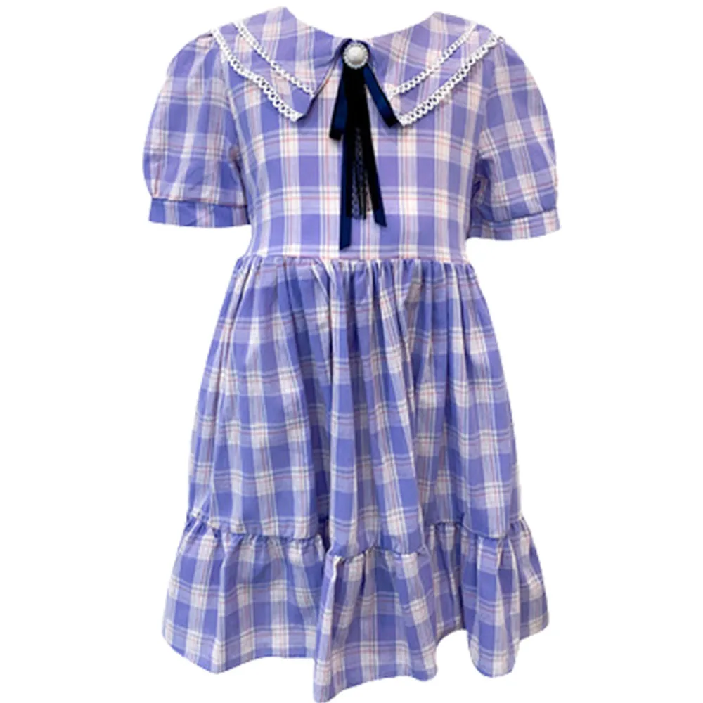 

Girls Dresses 2022 Summer Kids Short Sleeved A-line Dress 3-12Yrs Children's School Clothing Teenagers Princess Costume