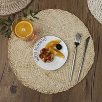 inyahome natural woven round placemats handmade straw table mats for dining table set of 6 kitchen accessories decorative