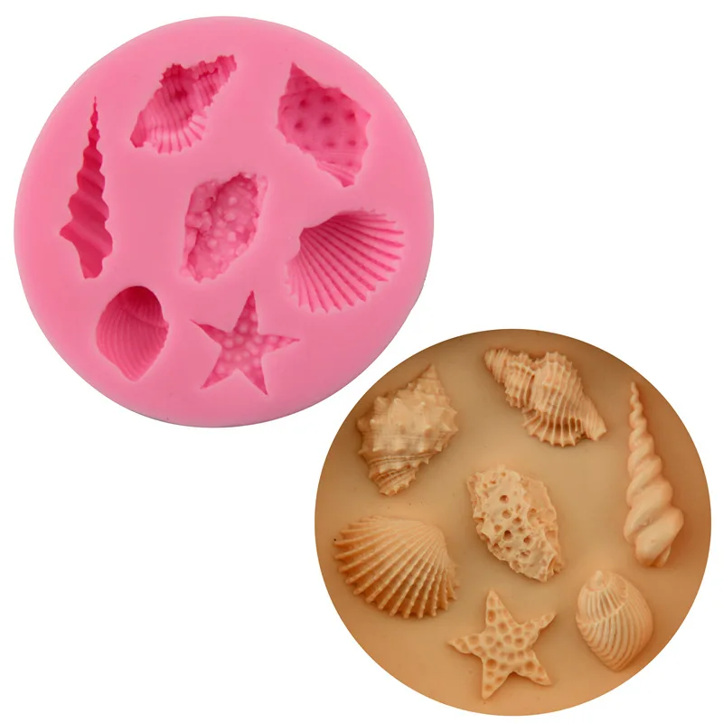 

Starfish Screw Shell Silicone Fondant Cake Mold DIY Baking Chocolate Polymer Clay Decoration Resin Mould