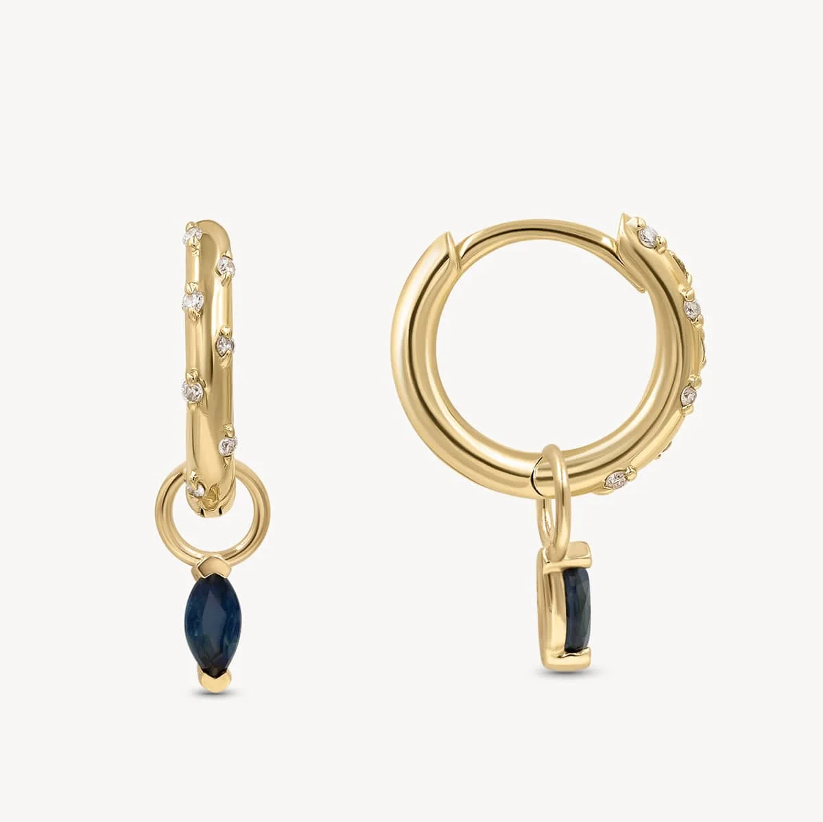 

Personalized DIY Birthstone Pendant- S925 sterling silver Mini Huggie with Birthstone Charms