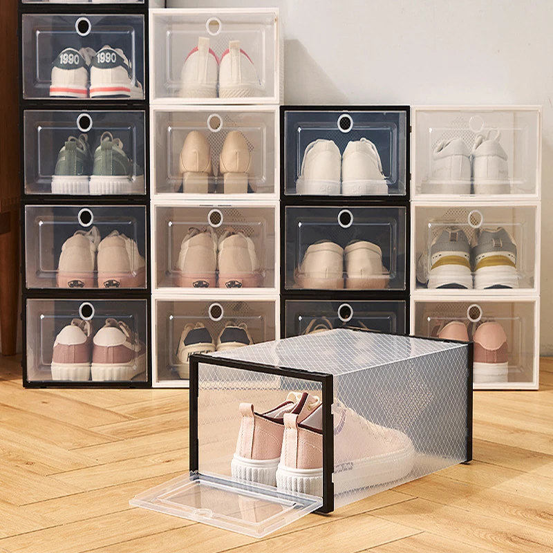 

Newest Shoe Box Organizer Transparent Shoe Box Drawer Type Storage Box Shoe Storage Stackable Plastic Storage Box With Cover