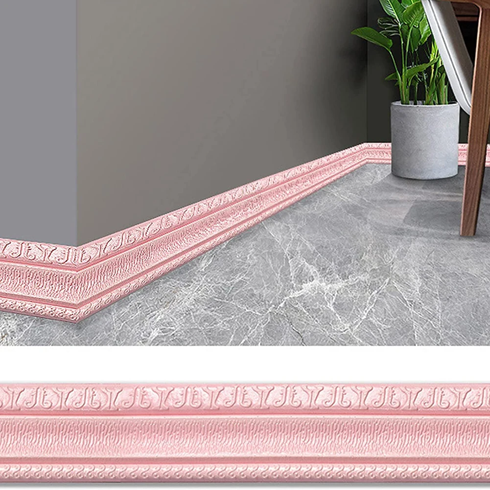 

Adhesive Foam Molding Trim 3D Embossing 2.3M MultifuncSelf Adhesive Wall Trim Line Skirting Border Decor Sticker Wallstick Decor