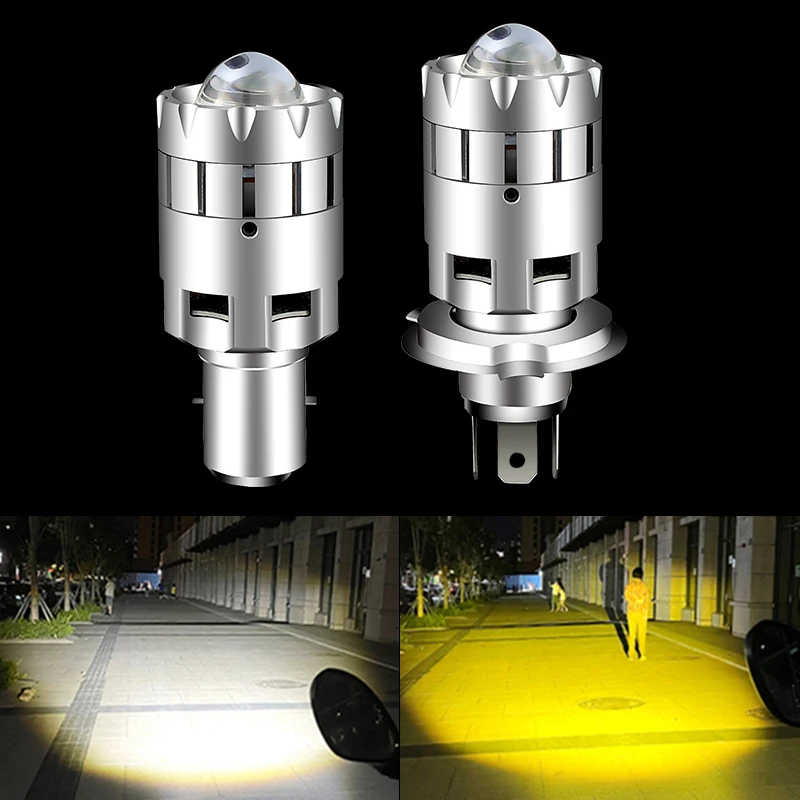 

Светодиодная передсветильник фара для мотоцикла H4 BA20D, 6000K, белая, 3000k, желтая, лм