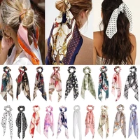 bohemian women hair scrunchies ponytail holder floral print hair bands hair ribbon elastic hair bands lady hair accessories