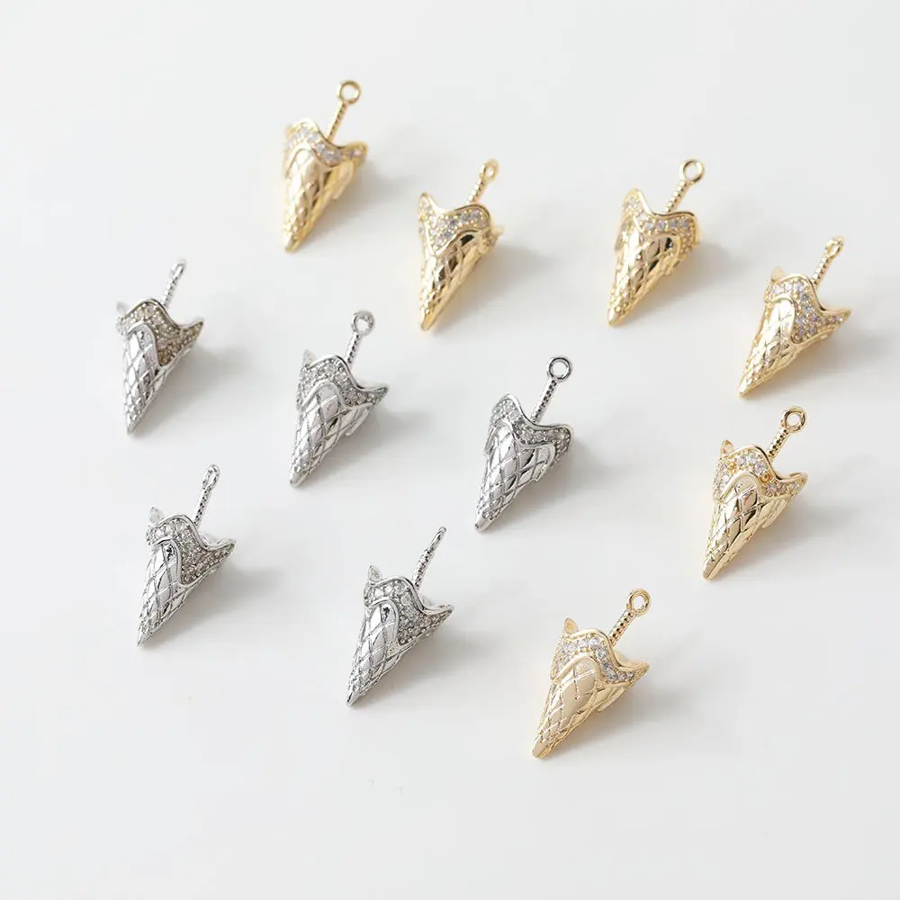 Shape Pendant Zircon Brass Jewelry Making Supplies Charms Diy Hand Made Accessories
