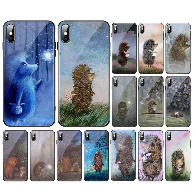 

Hedgehog in the Mist Glass phone case For Samsung Galaxy S23 S22 S21 S20 Ultra S20 S22 S21 S20FE A52 A33 A13 A32