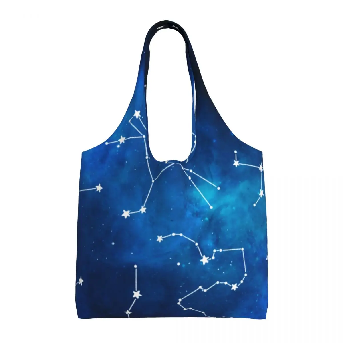 

Blue Galaxy Shopping Bag Sky Map Constellation Astronomy Office Female Handbag Bulk Reusable Polyester Bags