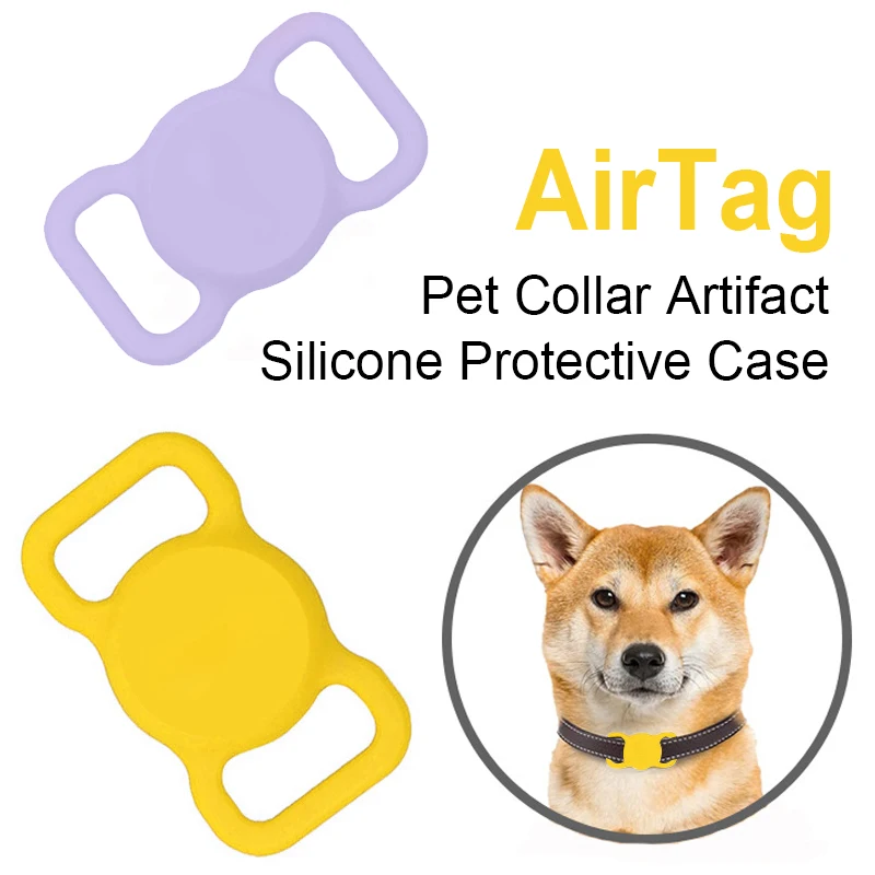 Чехол из силикона для Apple Airtag с фиксатором на ошейнике кота или собаки, защитная крышка от потери домашних животных, локатор и трекер.